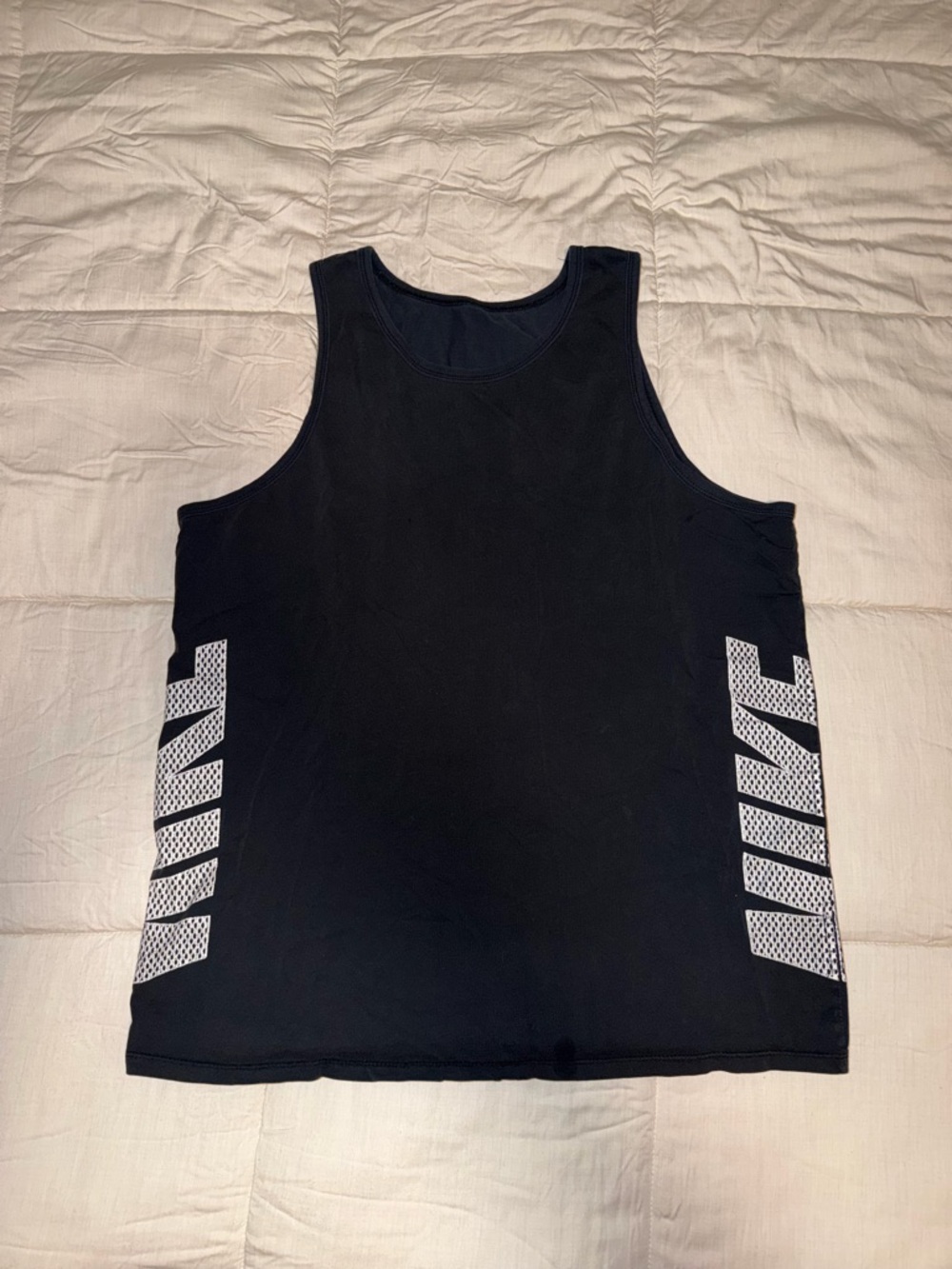Nike Black Tank Top with White Side Graphics